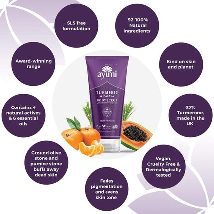 Scrub corp, Ayumi, turmeric si papaya, 200ml