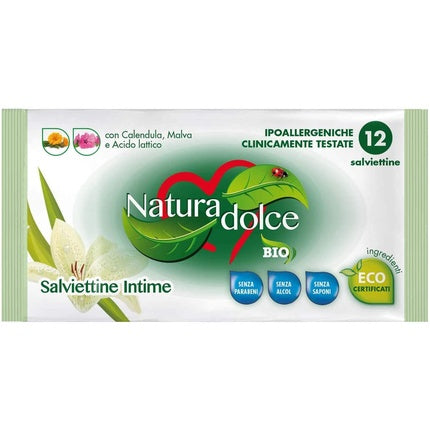 Salvettine Intime Bio, Natura Dolce, 12 buc., cu Calendula și Măla