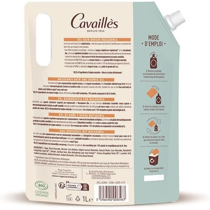 Gel de duș Rogé Cavaillès Eco-Refill cu Macadamia, 1L, Hipoalergenic