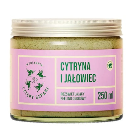 Peeling Corporal cu Zahăr, Cztery Szpaki, Luminozitate Citron și Ienupăr, 250 ml