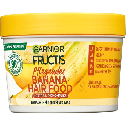 Mască de păr Garnier Fructis Banana Hair Food pentru păr uscat, 400 ml