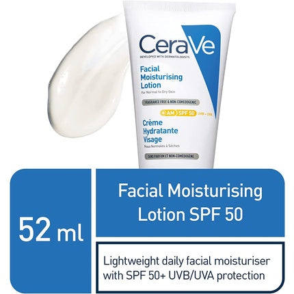 Lotiune hidratanta de fata cu SPF50, CeraVe, 52ml