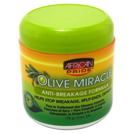 Masca pentru păr, African Pride Olive Miracle Anti-Breakage Formula, 170g, verde