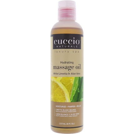 Ulei de masaj hidratant Cuccio, White Limetta & Aloe Vera, 240 g