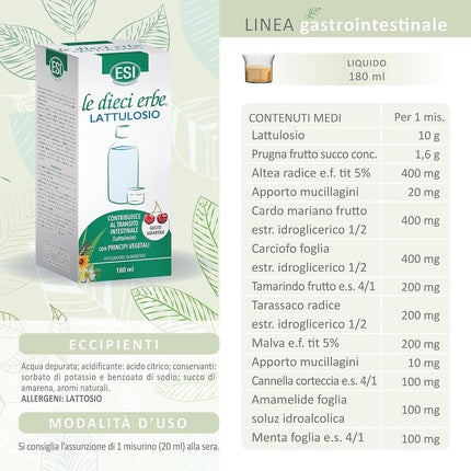 Laxativ lichid Esi, Le Dieci Erbe, lactuloză, 180 ml