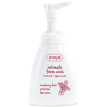 Spumă de curățare intimă Ziaja Cranberry, 250 ml, ambalaj alb cu pompă
