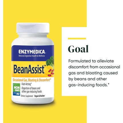 Supliment digestiv comprimate Enzymedica Bean Assist, 30 capsule
