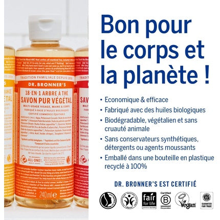 Săpun lichid, Dr. Bronner's, 18-in-1, floare de cireș, 240ml