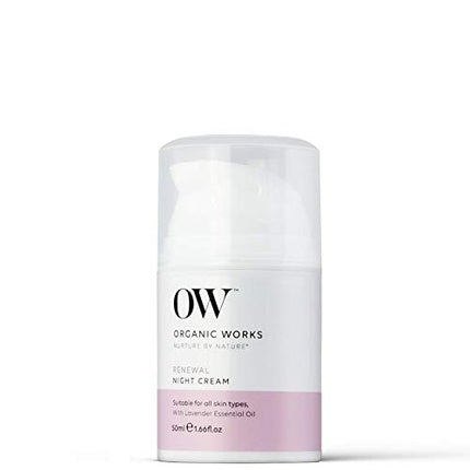 Crema de față Organic Works Natural Moisturizer cu ulei de lavandă, 50ml