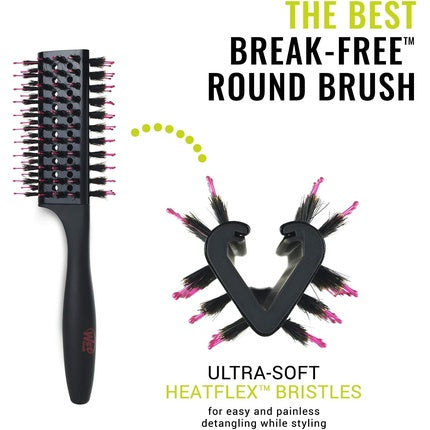 Perie rotundă Wet Brush Quick Dry, negru, design triunghiular