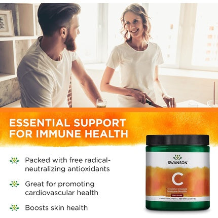 Pudră Vitamin C, Swanson, 100% Acid Ascorbic Pur, 521g