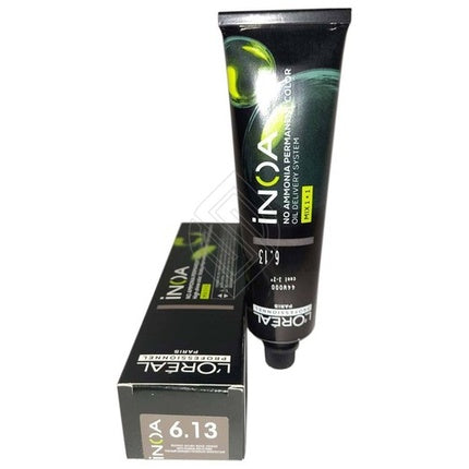 Vopsea de păr L'Oréal Professionnel Inoa No Ammonia 6.136bg culoare argintiu-cenușiu