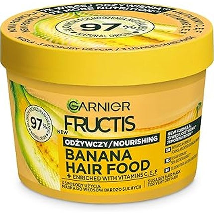 Mască de păr Garnier Fructis Banana Hair Food 3in1 pentru păr uscat 400ml