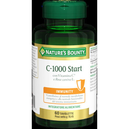 Nature's Bounty C-1000 Start, Vitamine C cu Rose Canină, 60 Tablete