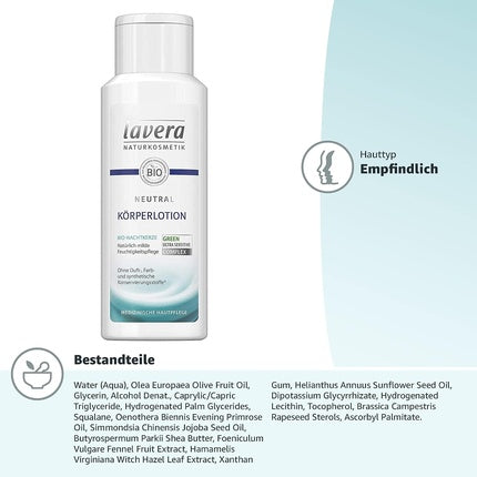 Lotiune de Corp Lavera cu Ulei de Floarea-Soarelui Seara, Vegan, pH Neutru, 200ml