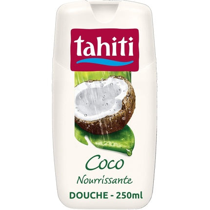 Gel de duș Tahiti Coco, 250ml, ambalaj alb cu etichetă verde și maro