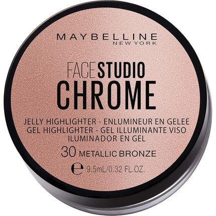 Iluminator, Maybelline, Face Studio Chrome Jelly, metallic bronz