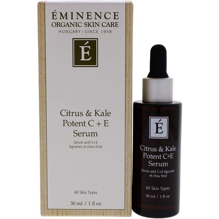Serum cu Vitamina C, Eminence, Citrus & Kale Potent C+E, 30ml, ambalaj sticlă întunecată