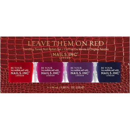 Set lac de unghii, Nails Inc, Leave Them On Red, multicolor