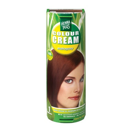 Hennaplus Colour Cream 645 Mahogany, Vopsea de păr cremă, 99g, culoare mahon