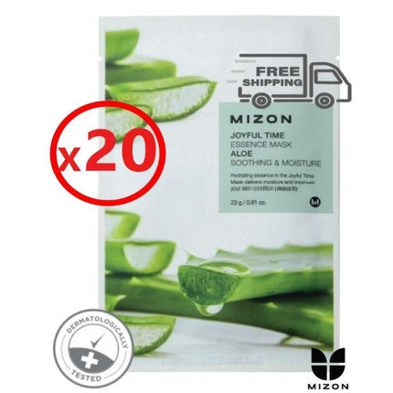 Mizon Joyful Vitamin Acerola Face Mask Sheet, Pachet 20 buc, Alb, Roșu