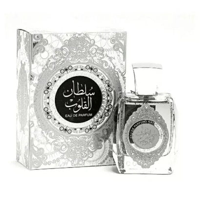 Parfum Ard Al Zaafaran Sultan Al Quloob, 100ml, sticlă argintie cu design ornamental
