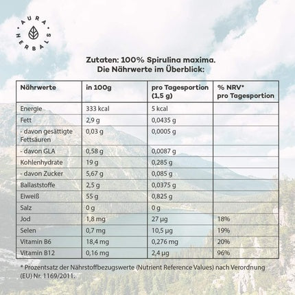 Tablete Spirulina, Aura Herbals, 600 bucăți, 150g