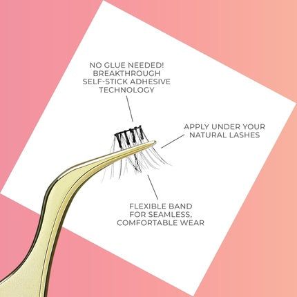 Gene False, Impress, Lash Clusters, Natural, 10mm-12mm