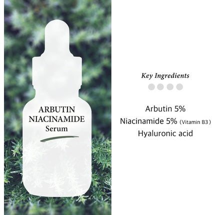 Serum facial Cos De Baha, Niacinamide 5% + Arbutin 5%, cu acid hialuronic, 30 ml