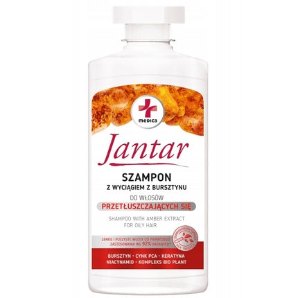 Șampon Jantar Medica cu Extract de Bursă de Păstor pentru păr gras, 330 ml