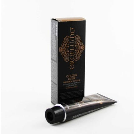Tub vopsea păr Revlon Orofluido Colour Elixir 50ml, ambalaj negru cu detalii aurii