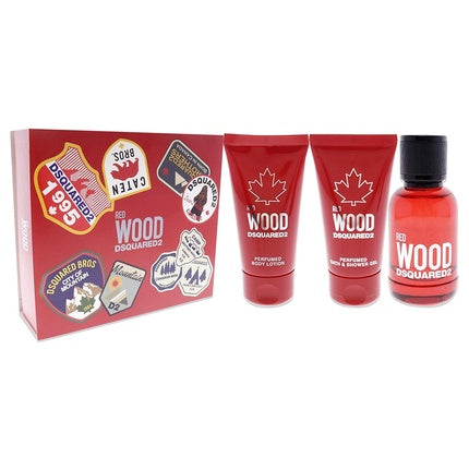 Set Cadou Dsquared2 Red Wood Women - EDT Spray, Body Lotion, Gel Duș, 1.7oz