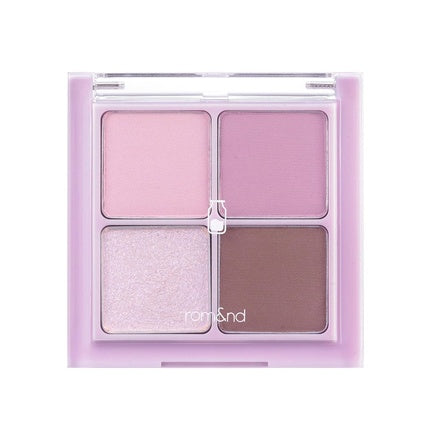 Pudră de ochi Rom&Nd Better Than Eyes Milk Series W01 Dry Lavender, 4 culori mini paletă
