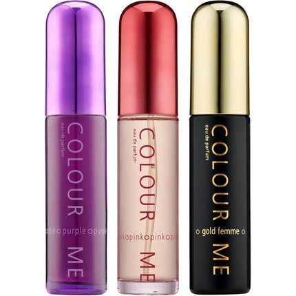 Set Parfum Colour Me Femme Triple Pack, 3 x 50ml, Purple/Pink/Gold