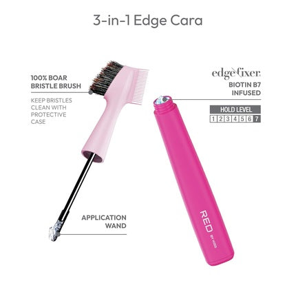 Perie pentru păr Red By Kiss cu gel fixator Edge 3 în 1 pentru femei