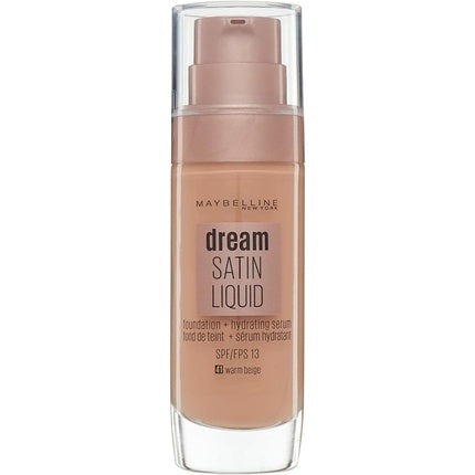 Fond de ten lichid, Maybelline New York, Dream Satin, Warm Beige 30ml