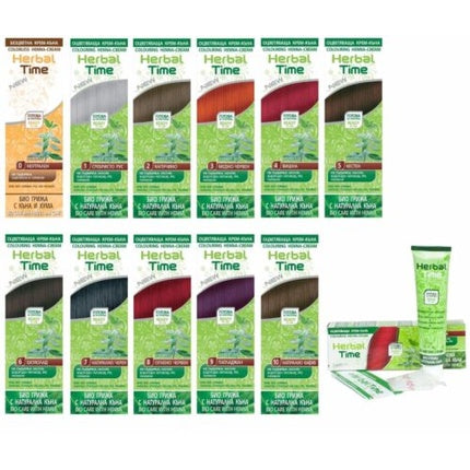 Crema de vopsit pentru păr cu hennă, Krauterzeit Natural Hair Dye, 75ml, diverse nuanțe