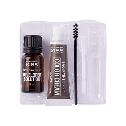 Set machiaj sprâncene, Kiss, Brow Tint Kit, maro