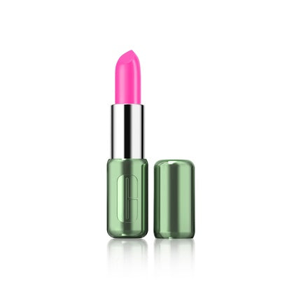 Baton de buze Clinique Pop Longwear Lipstick - Roz intens, ambalaj verde metalizat