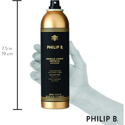 Spumă păr Philip B Russian Amber Volum, 200ml, auriu
