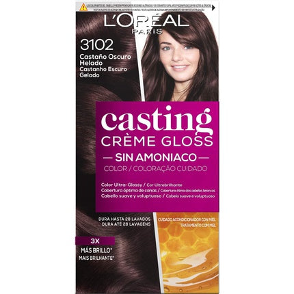 Vopsea de păr L'Oréal, Casting Creme Gloss 310, Castaniu Înghețat Întunecat, 82 g