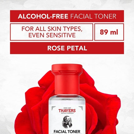 Toner față, Thayers, Witch Hazel, fără alcool, petale de trandafir