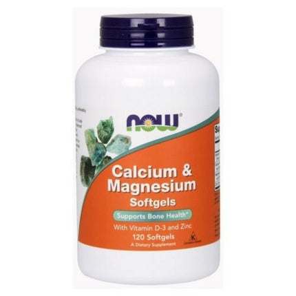 Softgeluri minerale, Now Foods, Calciu & Magneziu cu Vitamina D3 și Zinc, 120 buc