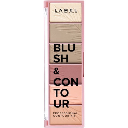 Set farduri pentru buze și conturare, Lamella, Six Colors Blush and Contour Kit All in One Number 03, roz, compact