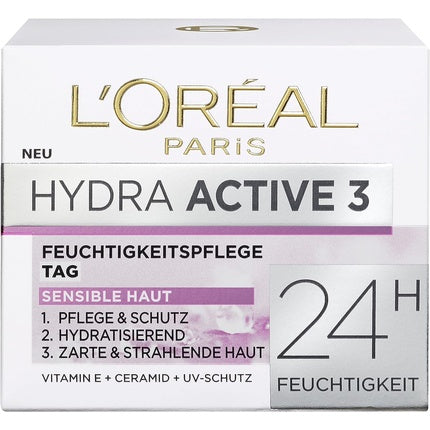 Crema de zi, L'Oréal Paris Hydra Active 3 Hydrafresh, pentru piele uscată și sensibilă, 50ml