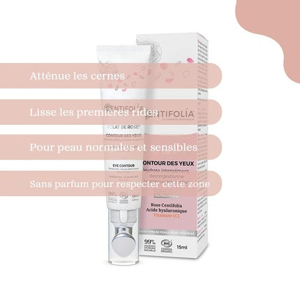 Crema pentru ochi Centifolia Rose Radiance, cu ulei de argan și acid hialuronic, 15ml