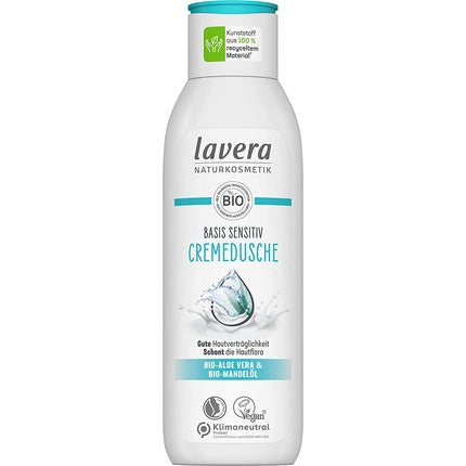 Gel de duș cremos Lavera Basis Sensitiv, Bio, Aloe Vera & Măceșe, 250ml