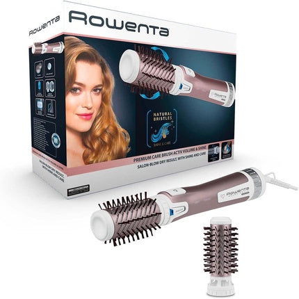 Perie cu aer cald, Rowenta Brush Activ Premium Care, 1000W, Alb