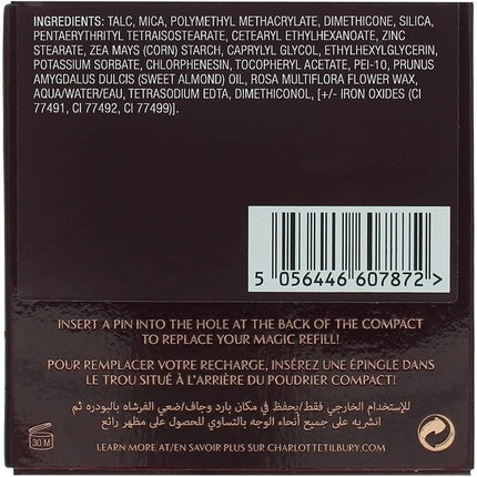 Pudră compactă Charlotte Tilbury Airbrush Flawless Finish, Fair, Refill