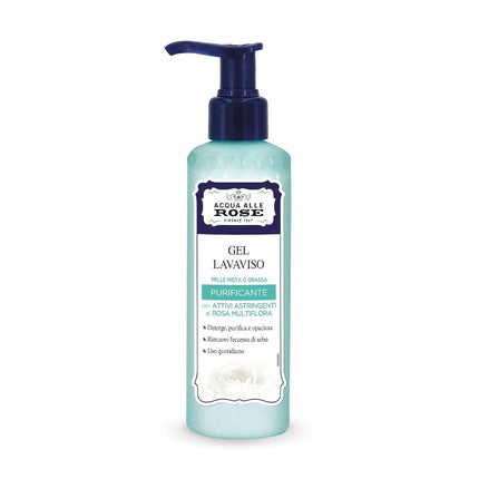 Gel de curățare față, Acqua Alle Rose, Gel Lavatiso purifiant, cu acid glicolic, pentru piele mixtă sau grasă, 200ml